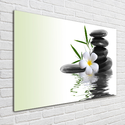 Glass art picture Zen stones