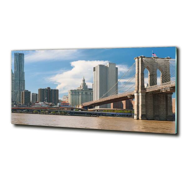 Glass art print Brooklyn bridge