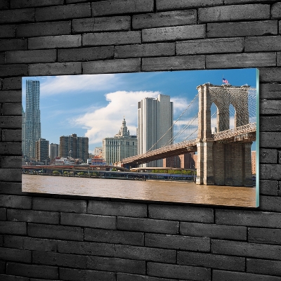 Glass art print Brooklyn bridge