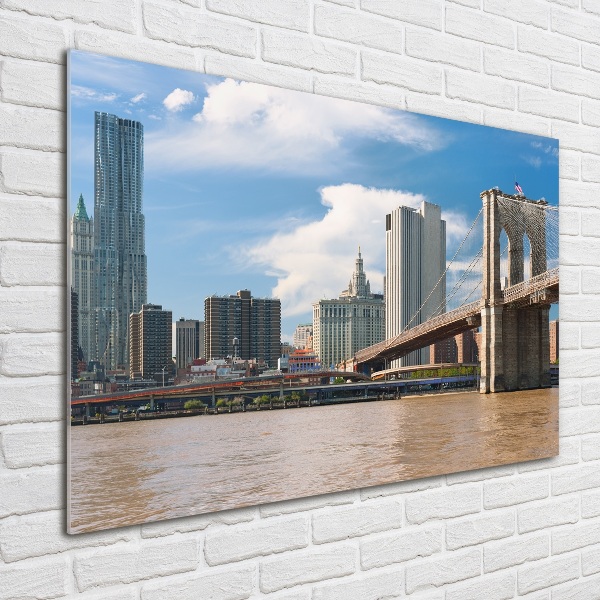 Glass art print Brooklyn bridge