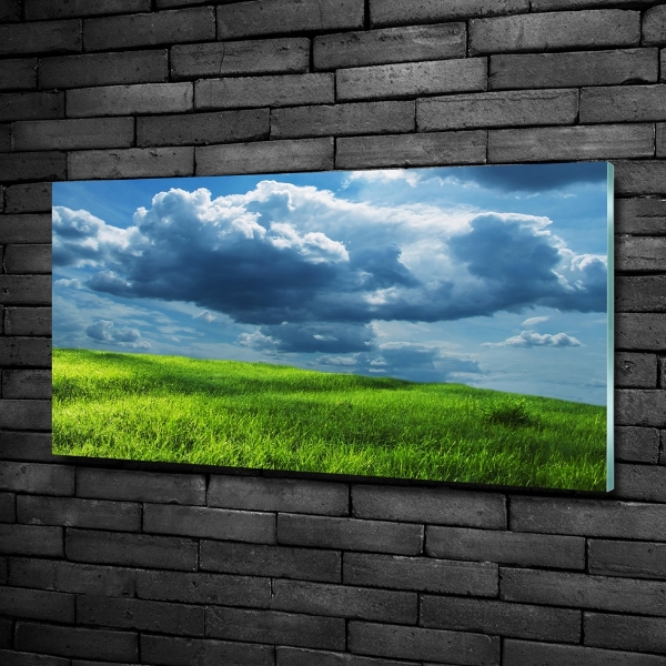 Glass picture wall art Storm clouds