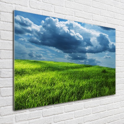 Glass picture wall art Storm clouds