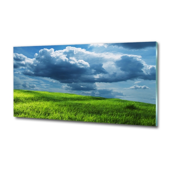 Glass picture wall art Storm clouds