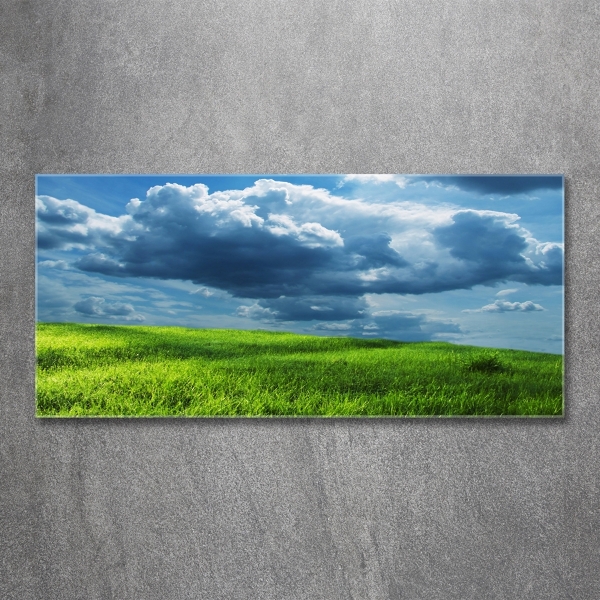 Glass picture wall art Storm clouds