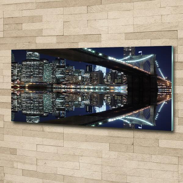 Glass art print Brooklyn bridge