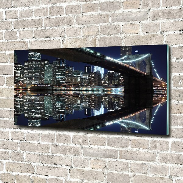 Glass art print Brooklyn bridge