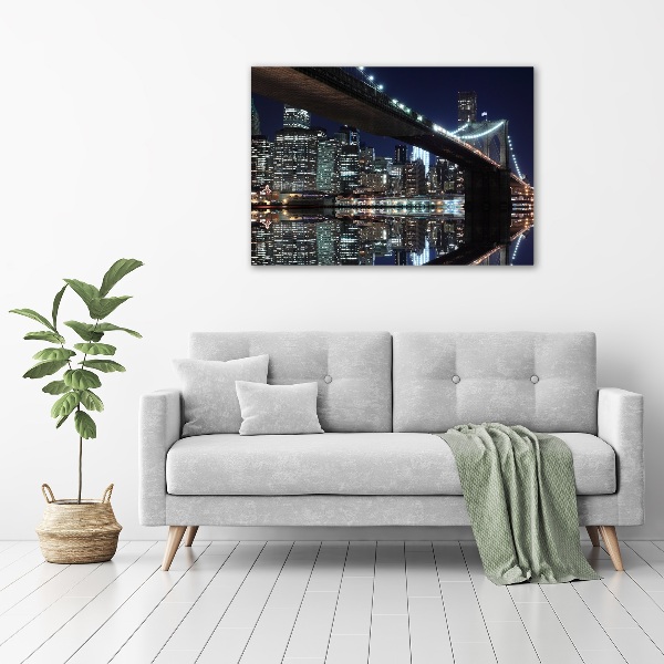 Glass art print Brooklyn bridge