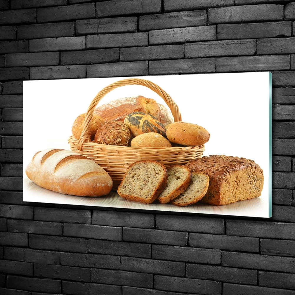 Wall art on glass Bread in the basket