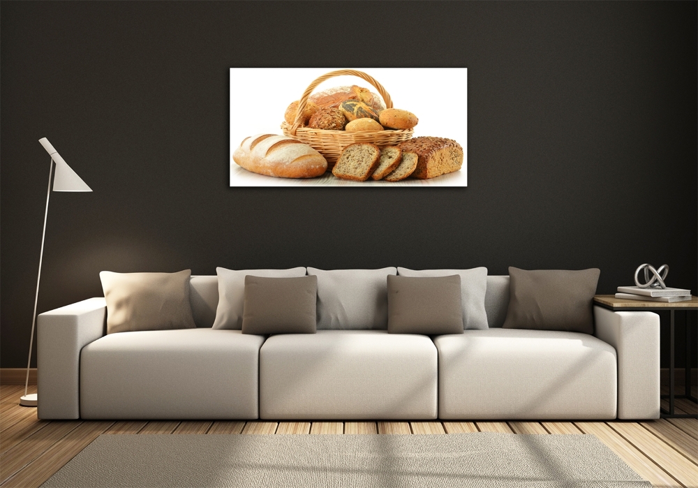 Wall art on glass Bread in the basket