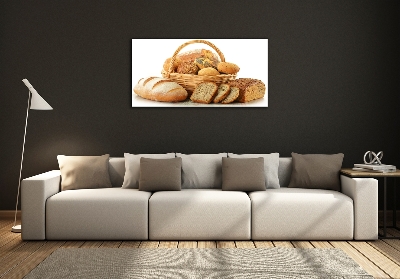 Wall art on glass Bread in the basket