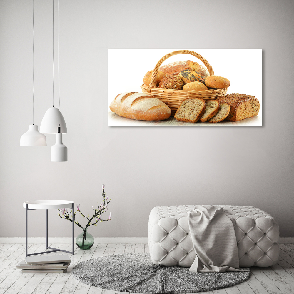 Wall art on glass Bread in the basket