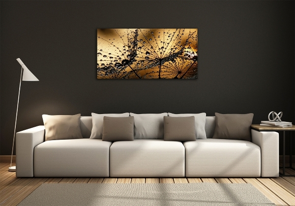 Glass art picture Dandelion seeds