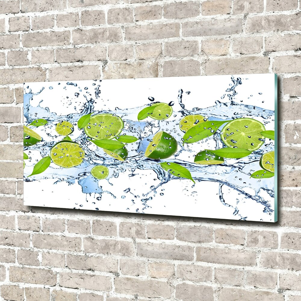 Wall art on glass Lime and water