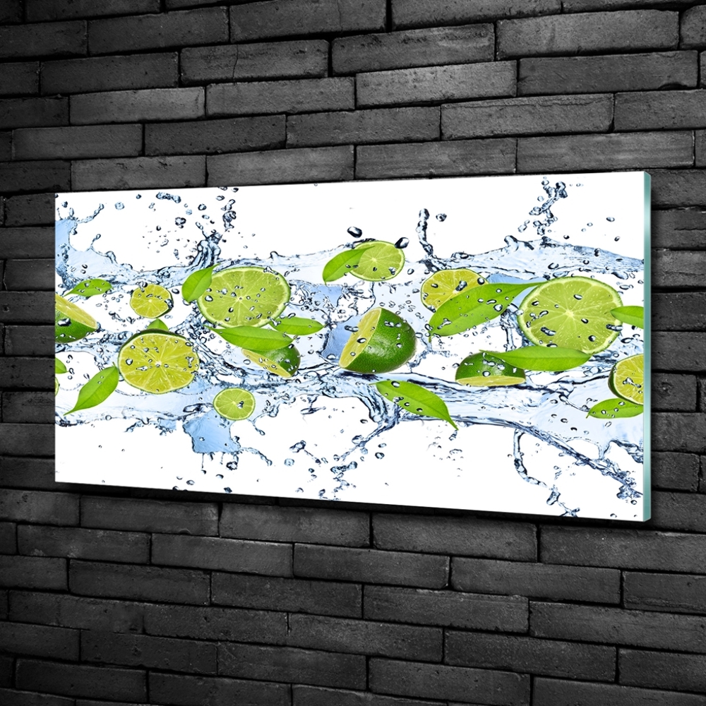 Wall art on glass Lime and water