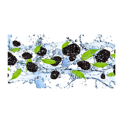 Glass art print Blackberries and water