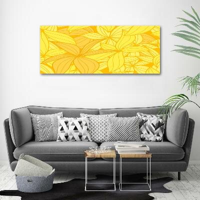 Glass art print Yellow flowers background