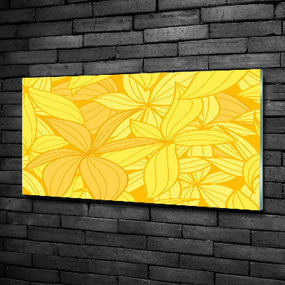 Glass art print Yellow flowers background