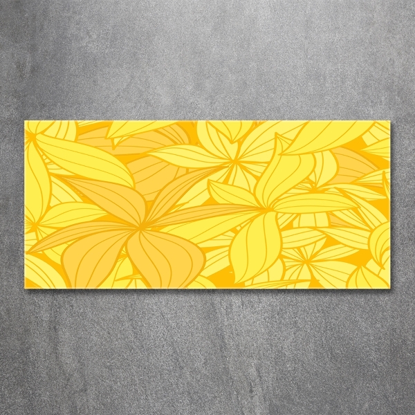 Glass art print Yellow flowers background