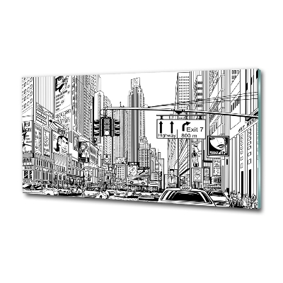 Glass art print New york streets