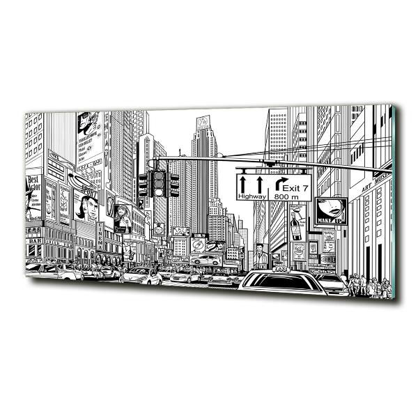 Glass art print New york streets