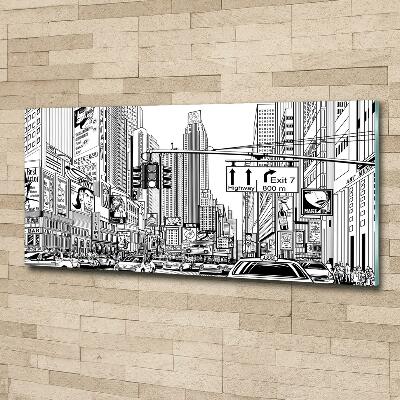 Glass art print New york streets