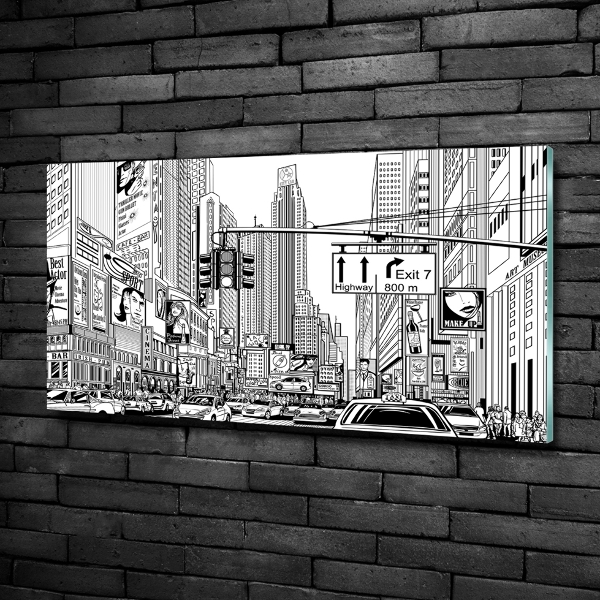 Glass art print New york streets