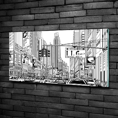 Glass art print New york streets