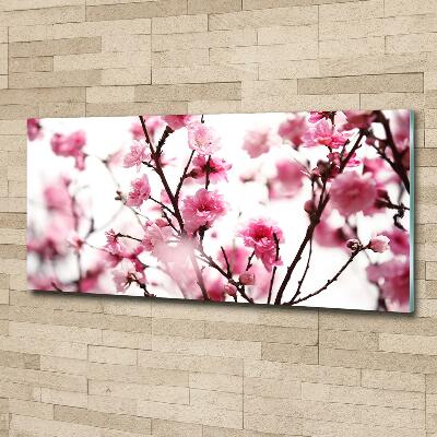 Glass art picture Plum flower