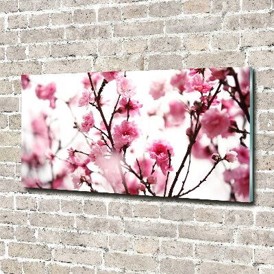 Glass art picture Plum flower