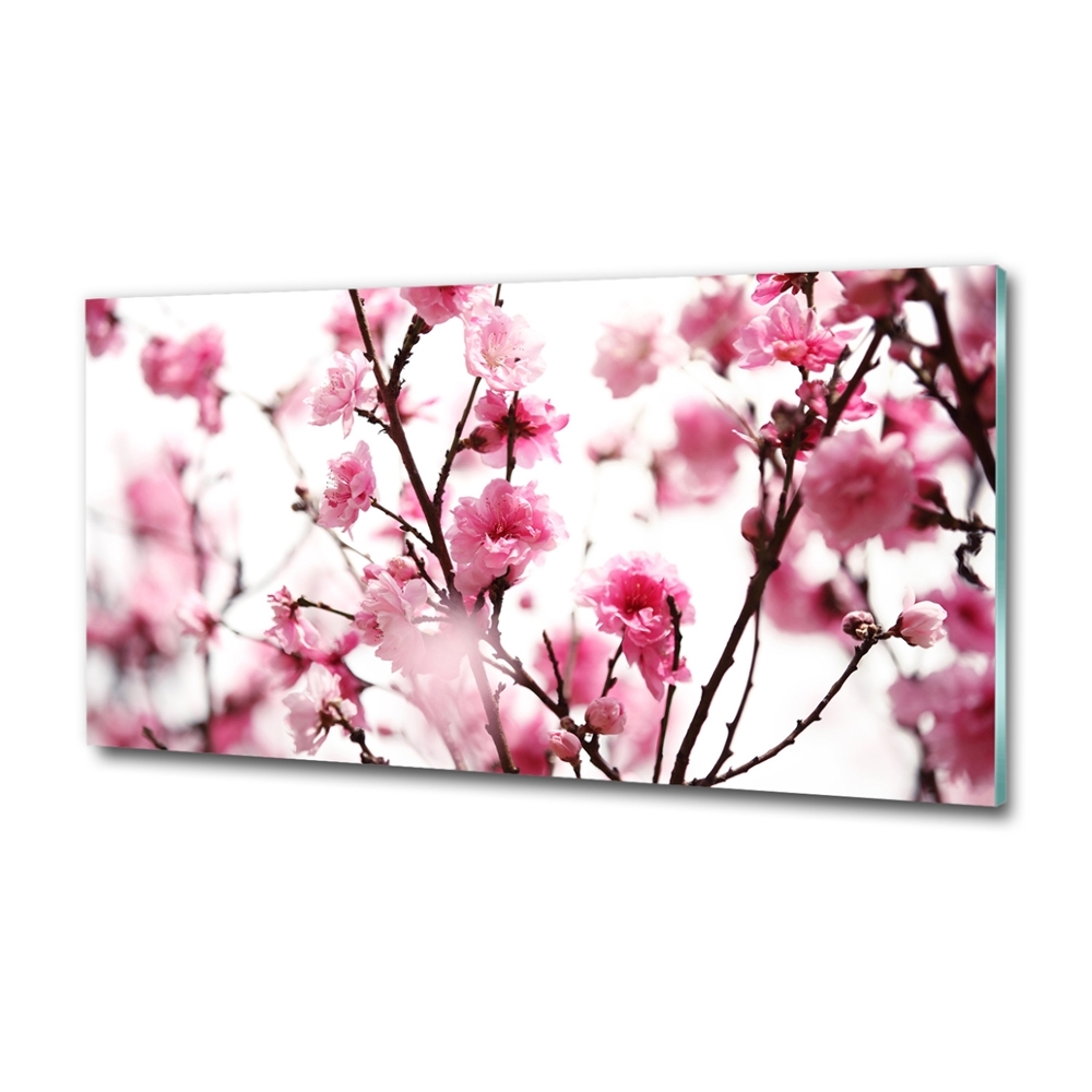 Glass art picture Plum flower