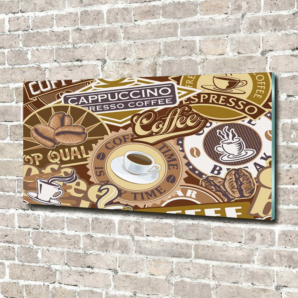 Printed glass wall art Coffeehouse