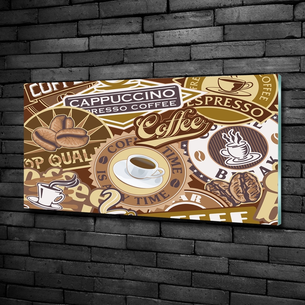 Printed glass wall art Coffeehouse