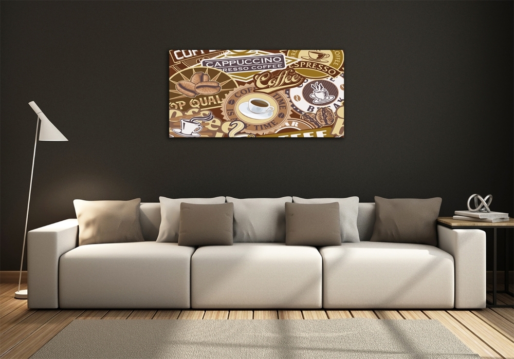 Printed glass wall art Coffeehouse