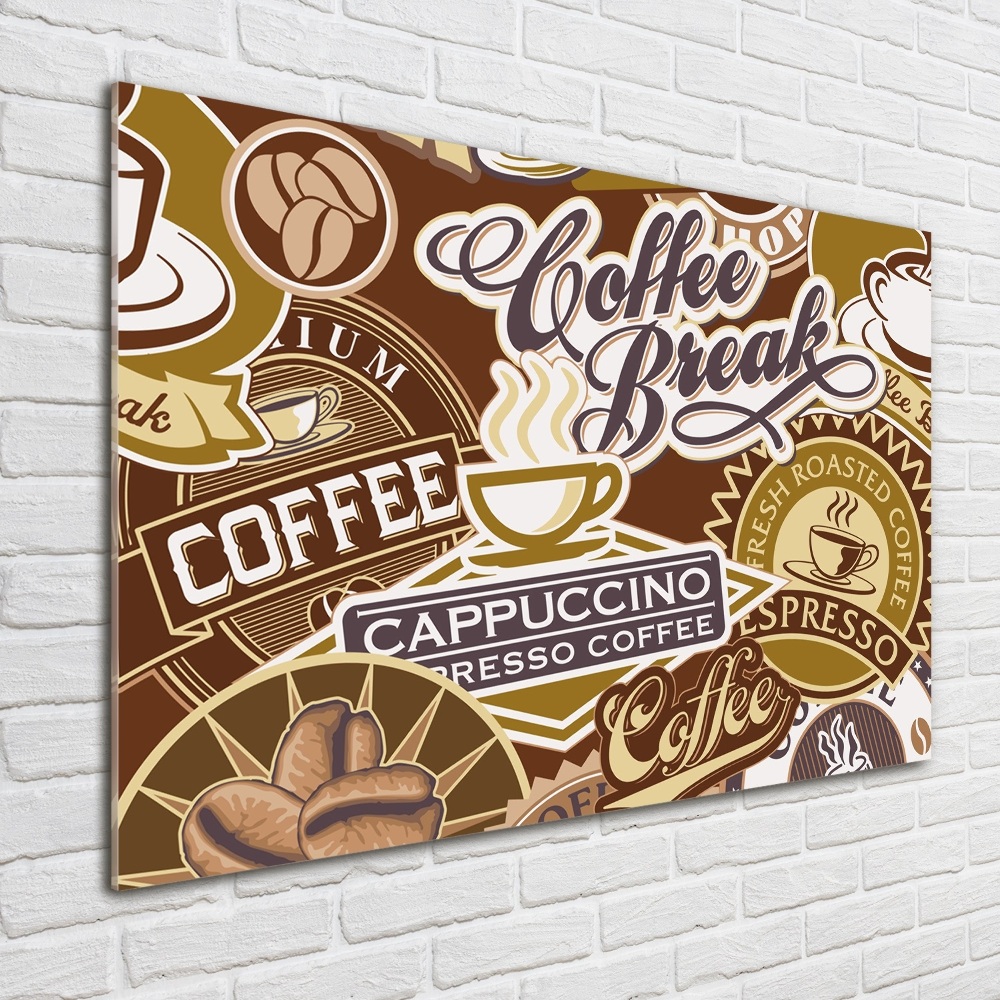 Printed glass wall art Coffeehouse