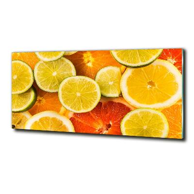 Glass wall art Citrus fruits