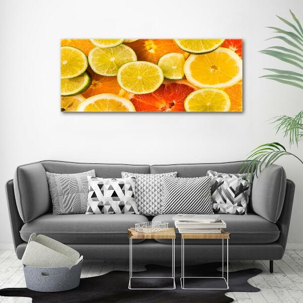 Glass wall art Citrus fruits