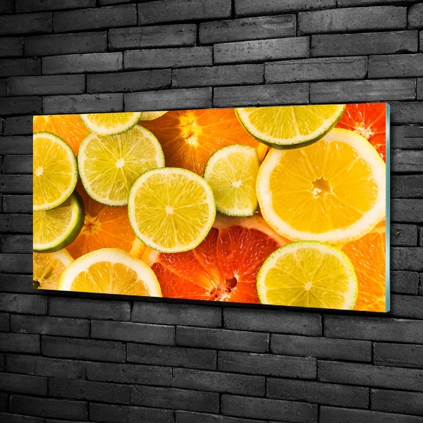 Glass wall art Citrus fruits