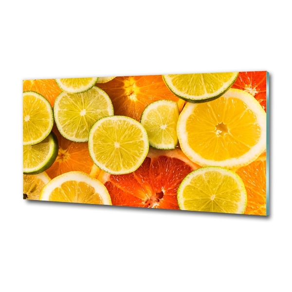 Glass wall art Citrus fruits