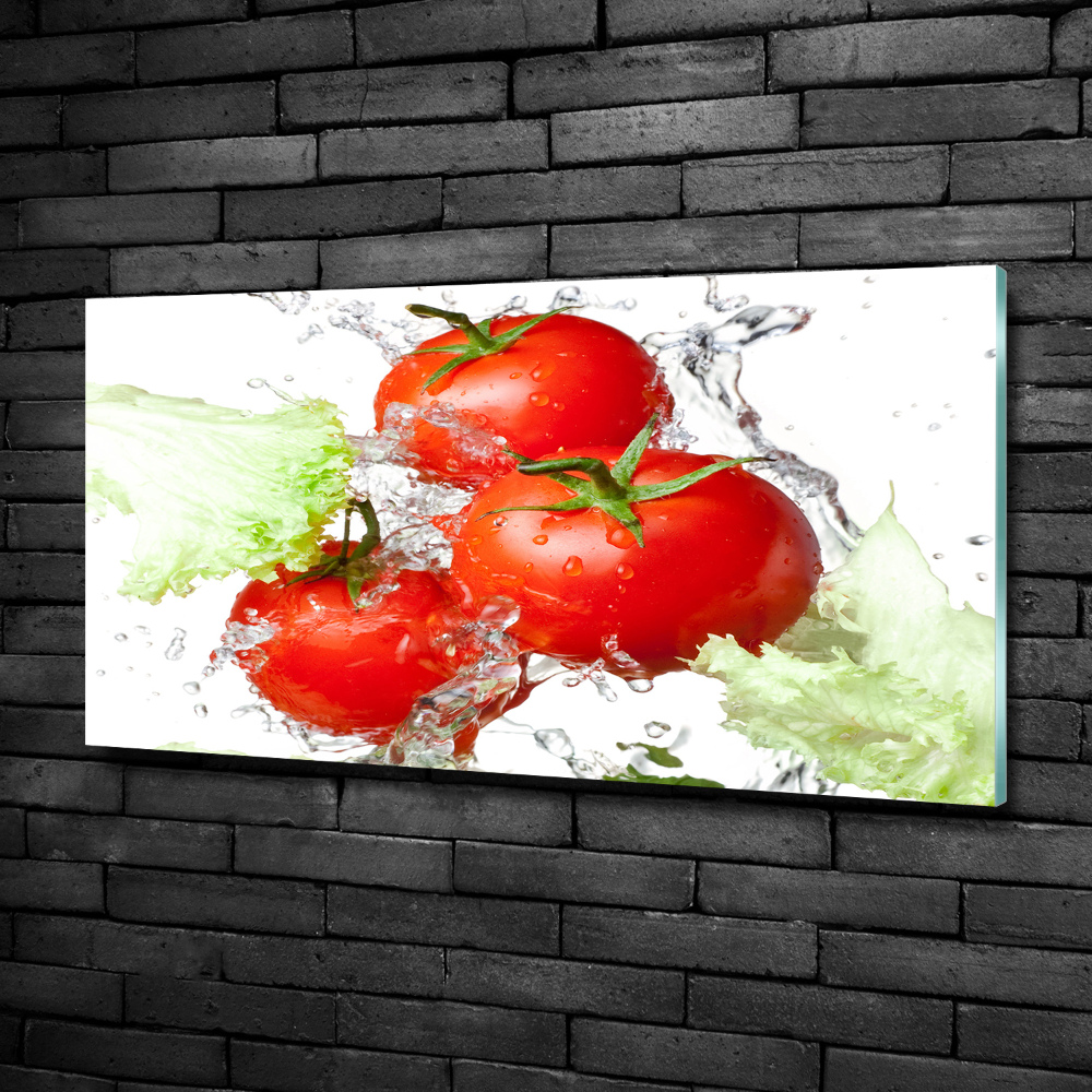 Glass wall art Tomatoes and lettuce