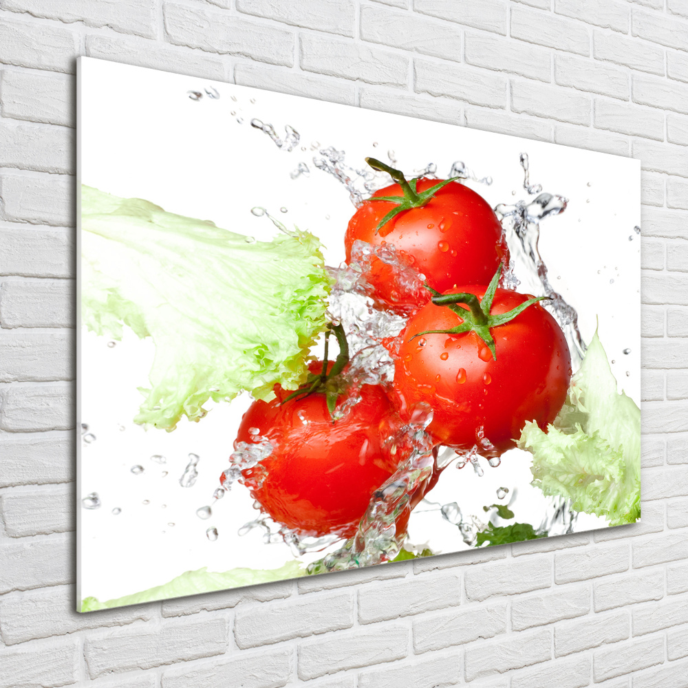 Glass wall art Tomatoes and lettuce