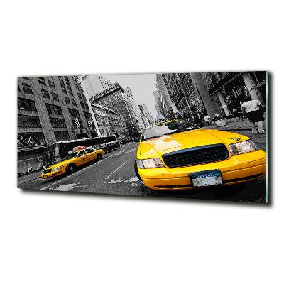 Printed glass wall art New york taxis