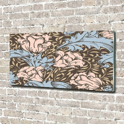 Glass art print Floral pattern