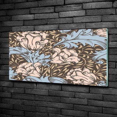 Glass art print Floral pattern