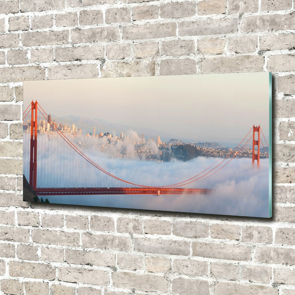 Glass art print San francisco bridge