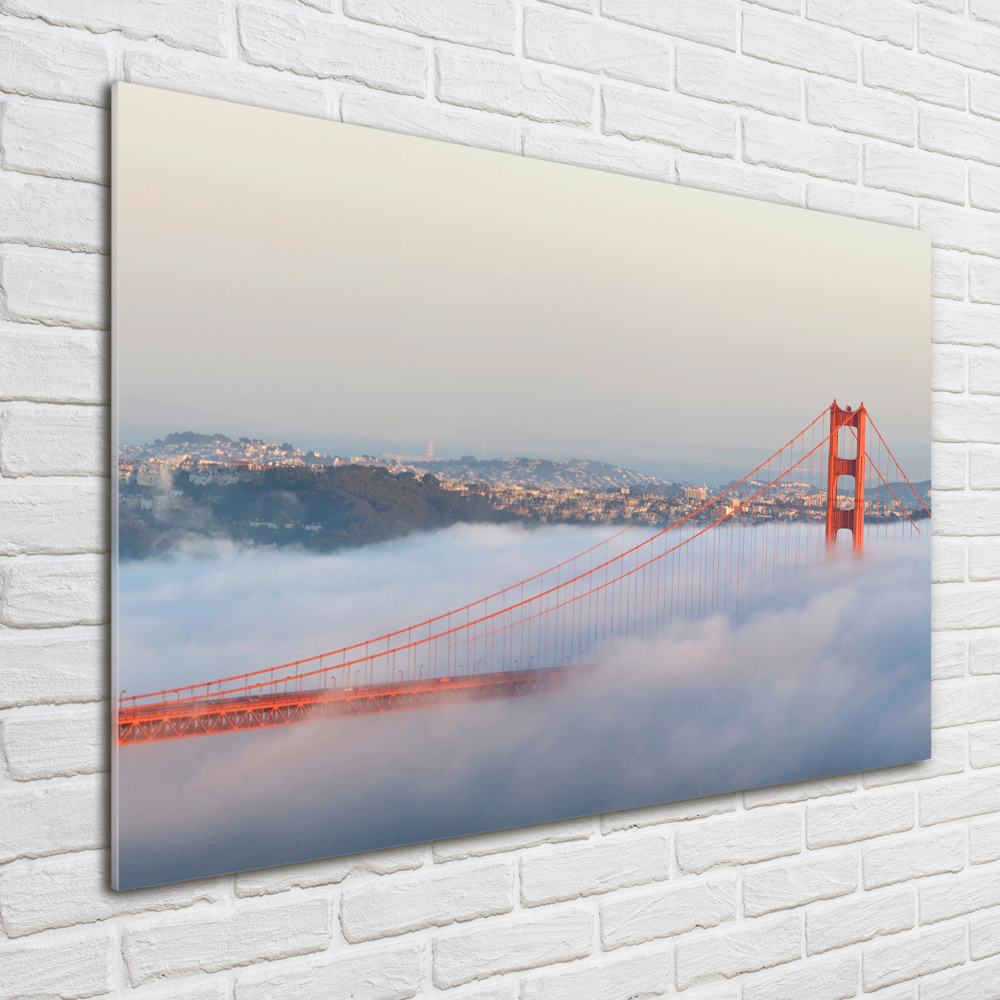 Glass art print San francisco bridge