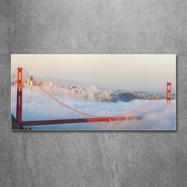 Glass art print San francisco bridge