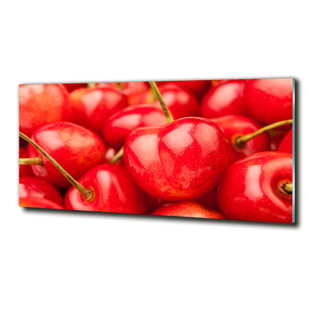 Glass wall art Cherry