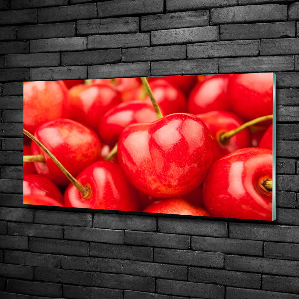 Glass wall art Cherry