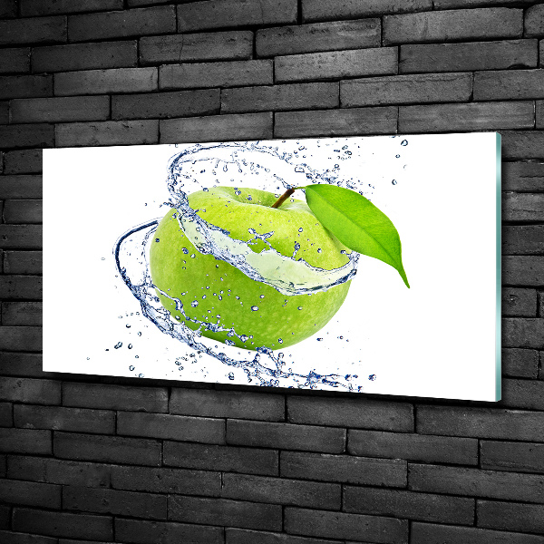 Glass wall art Green apple