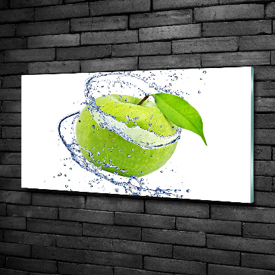 Glass wall art Green apple